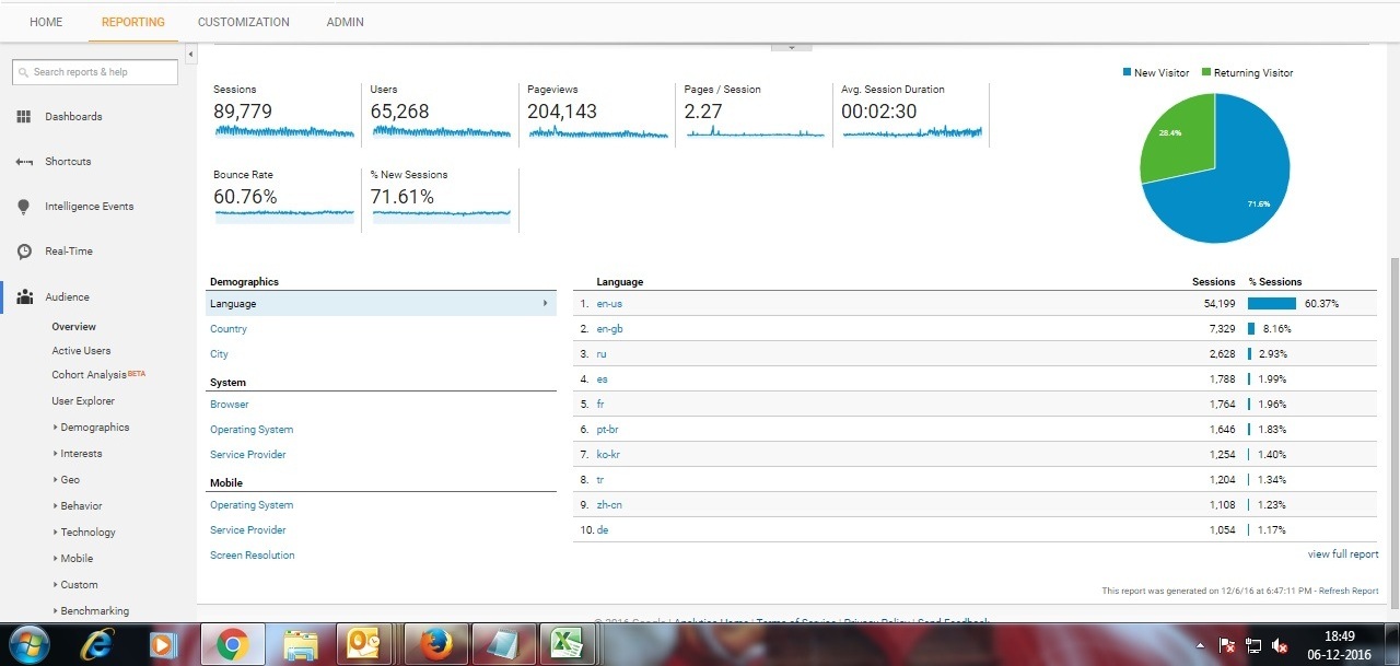 Visitor Analysis Report